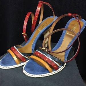 Flash SaleFendi Red/Blue Leather High Heels